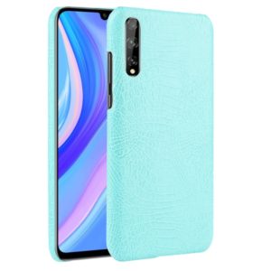 For Huawei Y8p Shockproof Crocodile Texture PC + PU Case(Light green) (OEM)