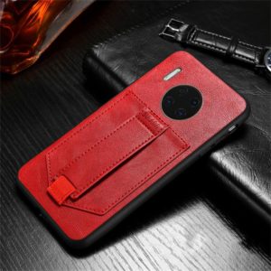 For Huawei Mate 30 SULADA Shockproof TPU + Handmade Leather Protective Case with Holder & Card Slot & Hand Strap(Red) (SULADA) (OEM)
