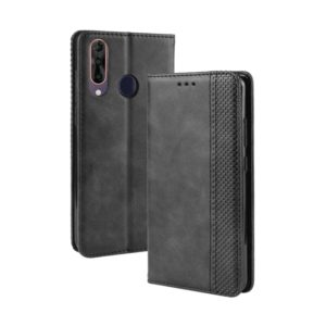 Magnetic Buckle Retro Crazy Horse Texture Horizontal Flip Leather Case for Wiko View 3 Pro, with Holder & Card Slots & Photo Frame(Black) (OEM)