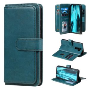 For Xiaomi Redmi Note 8 Pro Multifunctional Magnetic Copper Buckle Horizontal Flip Solid Color Leather Case with 10 Card Slots & Wallet & Holder & Photo Frame(Dark Green) (OEM)