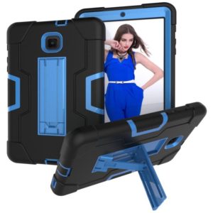 For Galaxy Tab A 8.0 (2018) T387 Contrast Color Silicone + PC Combination Case with Holder(Black + Blue) (OEM)