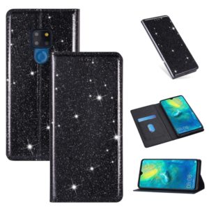 For Huawei Mate 20 Ultrathin Glitter Magnetic Horizontal Flip Leather Case with Holder & Card Slots(Black) (OEM)