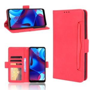 For Motorola Moto G Pure Skin Feel Calf Pattern Horizontal Flip Leather Phone Case with Holder & Card Slots & Photo Frame(Red) (OEM)