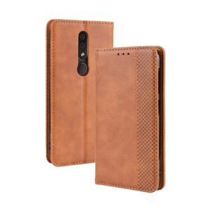 Magnetic Buckle Retro Crazy Horse Texture Horizontal Flip Leather Case for Nokia 4.2, with Holder & Card Slots & Photo Frame(Brown) (OEM)