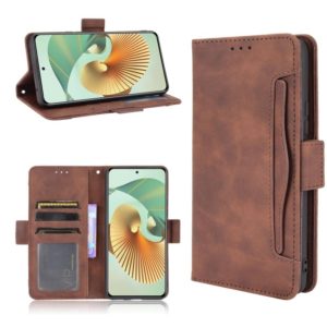 For ZTE Axon 30 Pro 5G Skin Feel Calf Pattern Horizontal Flip Leather Case with Holder & Card Slots & Photo Frame(Brown) (OEM)