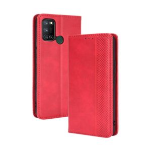 For OPPO Realme C17/ Realme 7i Magnetic Buckle Retro Crazy Horse Texture Horizontal Flip Leather Case with Holder & Card Slots & Photo Frame(Red) (OEM)