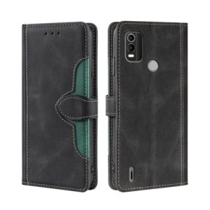 For Nokia C21 Plus Skin Feel Magnetic Buckle Leather Phone Case(Black) (OEM)