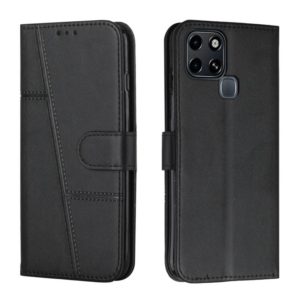 For Infinix Smart 6 Stitching Calf Texture Buckle Leather Phone Case(Black) (OEM)