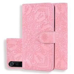 Calf Pattern Double Folding Design Embossed Leather Case with Wallet & Holder & Card Slots for Xiaomi Mi 9(Pink) (OEM)