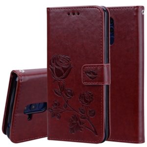 Rose Embossed Horizontal Flip PU Leather Case for Huawei Mate 20 Lite, with Holder & Card Slots & Wallet (Brown) (OEM)