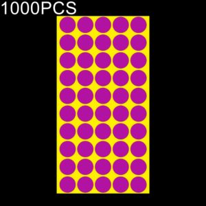 1000 PCS Round Shape Self-adhesive Colorful Mark Sticker Mark Label(Purple) (OEM)