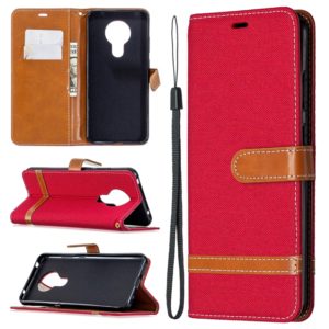 For Nokia 5.3 Denim Texture Horizontal Flip Leather Case with Holder & Card Slots & Wallet & Lanyard(Red) (OEM)