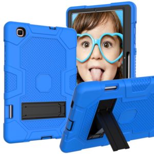 For Samsung Galaxy Tab S6 Lite P610 Contrast Color Robot Shockproof Silicone + PC Protective Case with Holder (Dark Blue Black) (OEM)