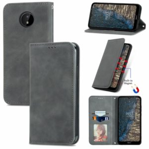 For Nokia C20 Retro Skin Feel Business Magnetic Horizontal Flip Leather Case With Holder & Card Slots & Wallet & Photo Frame(Grey) (OEM)