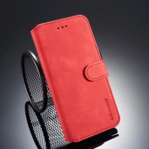 DG.MING Retro Oil Side Horizontal Flip Case for iPhone 8 Plus & 7 Plus, with Holder & Card Slots & Wallet (Red) (DG.MING) (OEM)