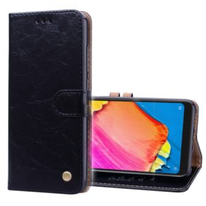 Business Style Oil Wax Texture Horizontal Flip Leather Case for Xiaomi Redmi Note 6 Pro, with Holder & Card Slots & Wallet(Black) (OEM)