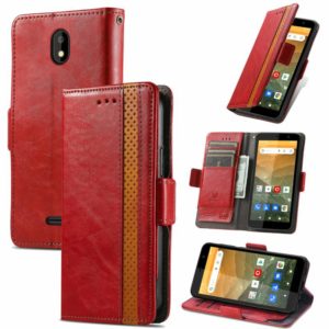 For Vodafone Smart E11 CaseNeo Splicing Dual Magnetic Buckle Leather Case with Holder & Card Slots & Wallet(Red) (OEM)