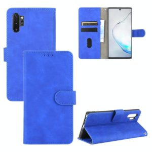 For Samsung Galaxy Note10 Plus Solid Color Skin Feel Magnetic Buckle Horizontal Flip Calf Texture PU Leather Case with Holder & Card Slots & Wallet(Blue) (OEM)