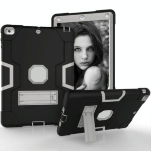For iPad 4 / 3 / 2 Silicone + PC Protective Case with Stand(Black + White) (OEM)