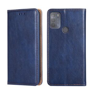 For Motorola Moto G50 Gloss Oil Solid Color Magnetic Leather Phone Case(Blue) (OEM)