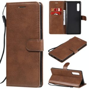 For LG G9 Solid Color Horizontal Flip Protective Leather Case with Holder & Card Slots & Wallet & Photo Frame & Lanyard(Brown) (OEM)