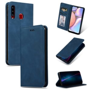For Galaxy A10S Retro Skin Feel Business Magnetic Horizontal Flip Leather Case(Navy Blue) (OEM)