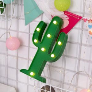 Creative Cactus Shape Warm White LED Decoration Light, 2 x AA Batteries Powered Party Festival Table Wedding Lamp Night Light (Green) (OEM)