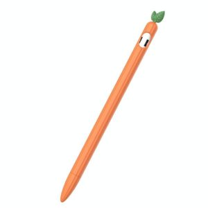 For Apple Pencil 1 Contrasting Color Mint Leaf Silicone Non-slip Protective Cover(Orange) (OEM)