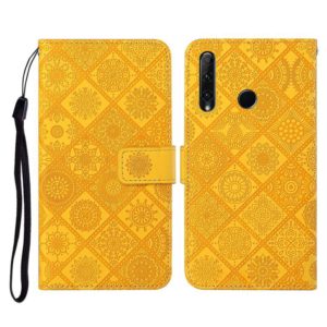 Huawei Honor 20 lite / 10i Ethnic Style Embossed Pattern Horizontal Flip Leather Case with Holder & Card Slots & Wallet & Lanyard(Yellow) (OEM)