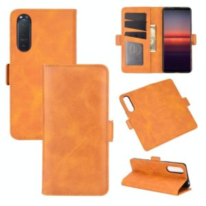 For Sony Xperia 5 II Dual-side Magnetic Buckle Horizontal Flip Leather Case with Holder & Card Slots & Wallet(Yellow) (OEM)