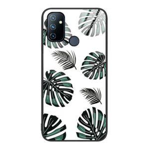For OnePlus Nord N100 Colorful Painted Glass Phone Case(Banana Leaf) (OEM)