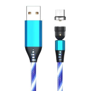 2.4A USB to Micro USB 540 Degree Bendable Streamer Magnetic Data Cable, Cable Length: 1m (Blue) (OEM)