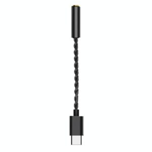 TA12-R USB-C / Type-C Male to 3.5mm Audio Female Single Crystal Copper Braid Earphone Adapter (Black) (OEM)