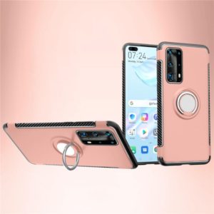 For Huawei P40 Magnetic 360 Degree Rotation Ring Armor Protective Case(Rose Gold) (OEM)