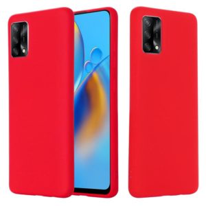 For OPPO A74 4G / F19 Pure Color Liquid Silicone Shockproof Full Coverage Case(Red) (OEM)