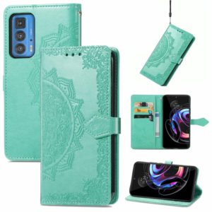 For Motorola Edge 20 Pro Mandala Embossing Pattern Horizontal Flip Leather Case with Holder & Card Slots & Wallet & Lanyard(Green) (OEM)