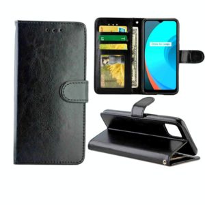 For OPPO Realme C11 Crazy Horse Texture Leather Horizontal Flip Protective Case with Holder & Card Slots & Wallet & Photo Frame(Black) (OEM)