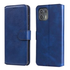 For Motorola Moto Edge 20 Lite Classic Calf Texture PU + TPU Horizontal Flip Leather Case with Holder & Card Slots & Wallet(Blue) (OEM)