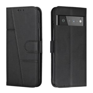 For Google Pixel 6 Pro Stitching Calf Texture Buckle Leather Phone Case(Black) (OEM)