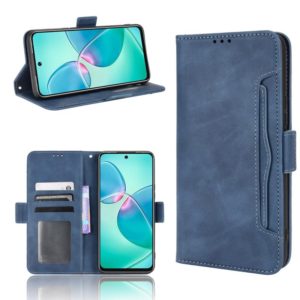 For Infinix Hot 12 Play Skin Feel Calf Texture Card Slots Leather Phone Case(Blue) (OEM)