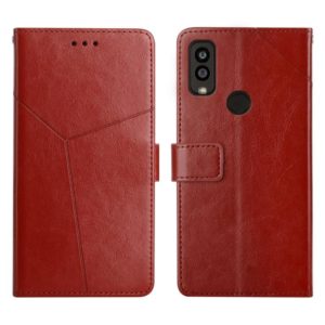 For Kyocera Android One S9 Y Stitching Horizontal Flip Leather Phone Case(Brown) (OEM)