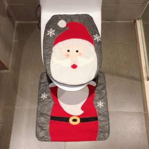 2 in 1 Santa Claus Christmas Decoration Toilet Set (OEM)