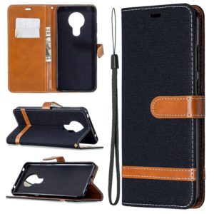 For Nokia 5.3 Denim Texture Horizontal Flip Leather Case with Holder & Card Slots & Wallet & Lanyard(Black) (OEM)