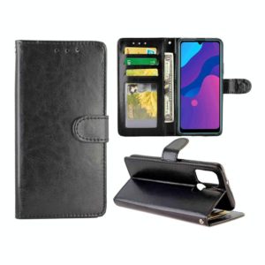 For Huawei Honor Play9A/Honor9A Crazy Horse Texture Leather Horizontal Flip Protective Case with Holder & Card Slots & Wallet & Photo Frame(Black) (OEM)