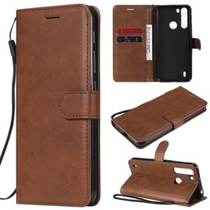 For Motorola Moto One Fuson Solid Color Horizontal Flip Protective Leather Case with Holder & Card Slots & Wallet & Photo Frame & Lanyard(Brown) (OEM)