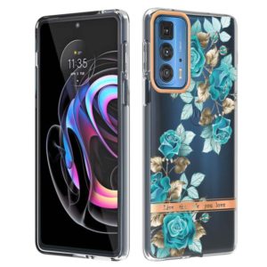 Flowers and Plants Series IMD TPU Phone Case For Motorola Edge 20 Pro(Blue Rose) (OEM)