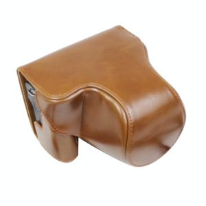 Full Body Camera PU Leather Case Bag with Strap for Canon EOS M6 Mark II (15-55mm Lens) (Brown) (OEM)