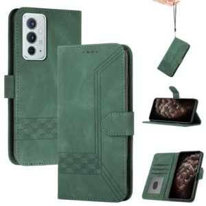 Cubic Skin Feel Flip Leather Phone Case For OnePlus 9RT 5G(Green) (OEM)