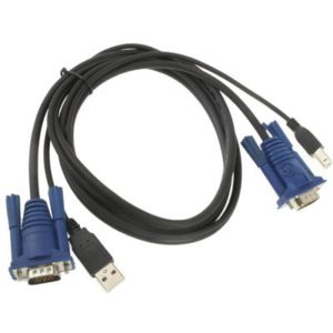 USB VGA SVGA (HDB) KVM Male Keyboard Laptop PC Monitor Cable for USB KVM Switch (For S-KVM-0104USB), Length: 1.5m (OEM)