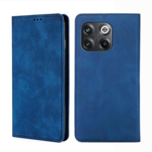 For OnePlus 10T Skin Feel Magnetic Horizontal Flip Leather Phone Case(Blue) (OEM)